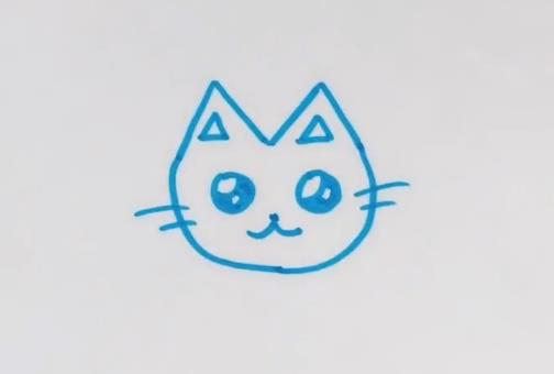 这次画的是一只可爱的猫咪简笔画,和自己的宝贝一起画一画吧。 猫咪的双眼是最动人的地方,耳朵是两个三角形的形状,胡须是必不可少的。 就简单几笔就可以画成可爱猫咪表情简笔画,是不是很好玩! 欢迎点击观看可爱猫咪简笔画视频教程哦!