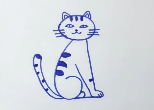 猫咪简笔画图片数字6画猫咪画法视频教程